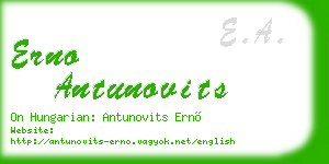 erno antunovits business card