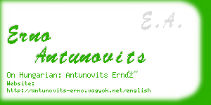 erno antunovits business card